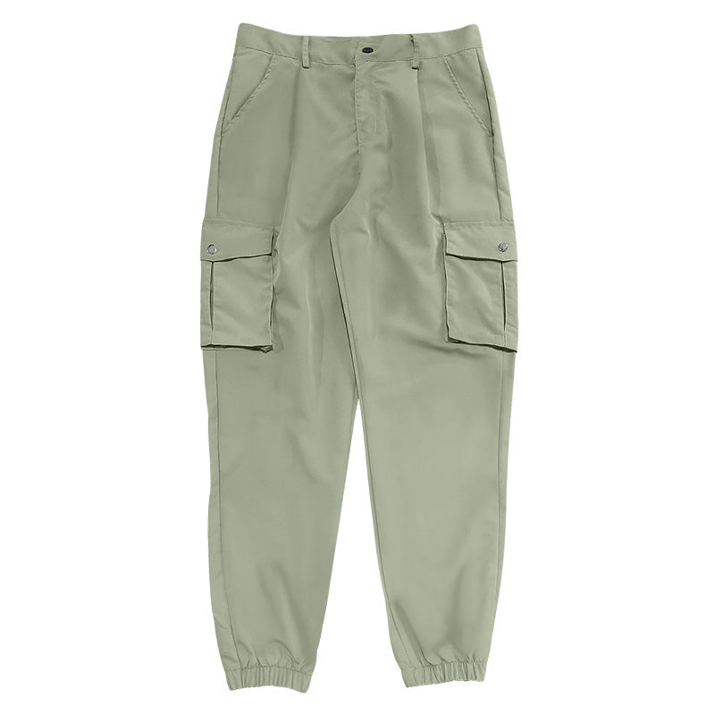 Men's cargo pants with elastic waistband and practical utility pockets Lisslune
