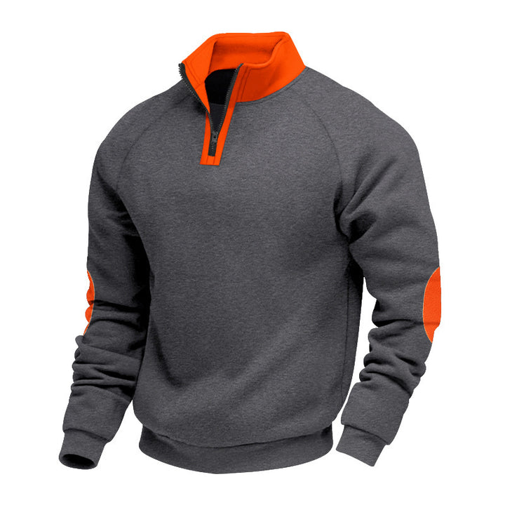 Men's sweatshirt with half zipper and contrasting sleeves Lisslune