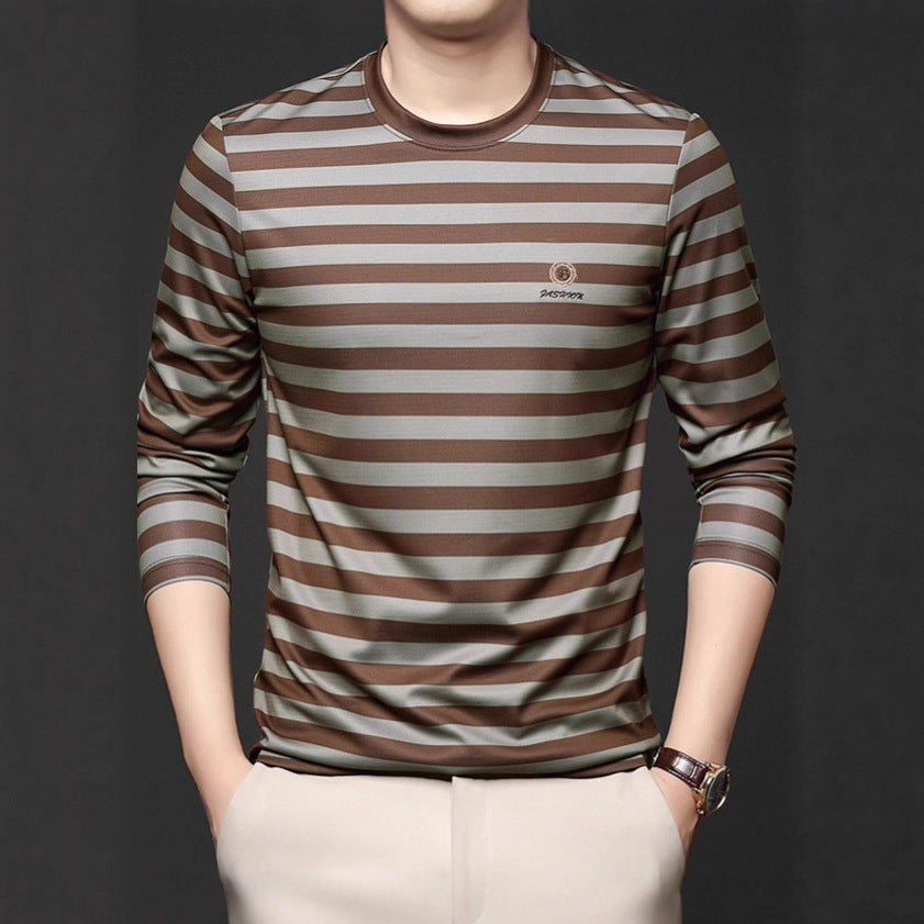 Men's Long Sleeve Shirt with Modern Stripe Pattern Lisslune