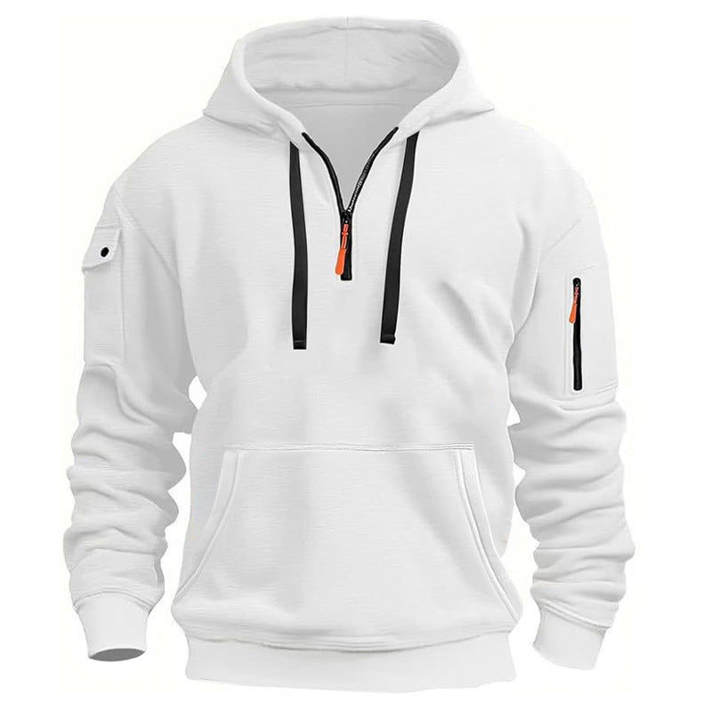 Men's sporty hoodie with zipper and practical pockets Lisslune