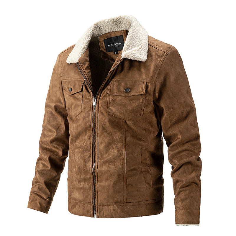 Men's transitional jacket with synthetic fur collar and practical chest pockets Lisslune