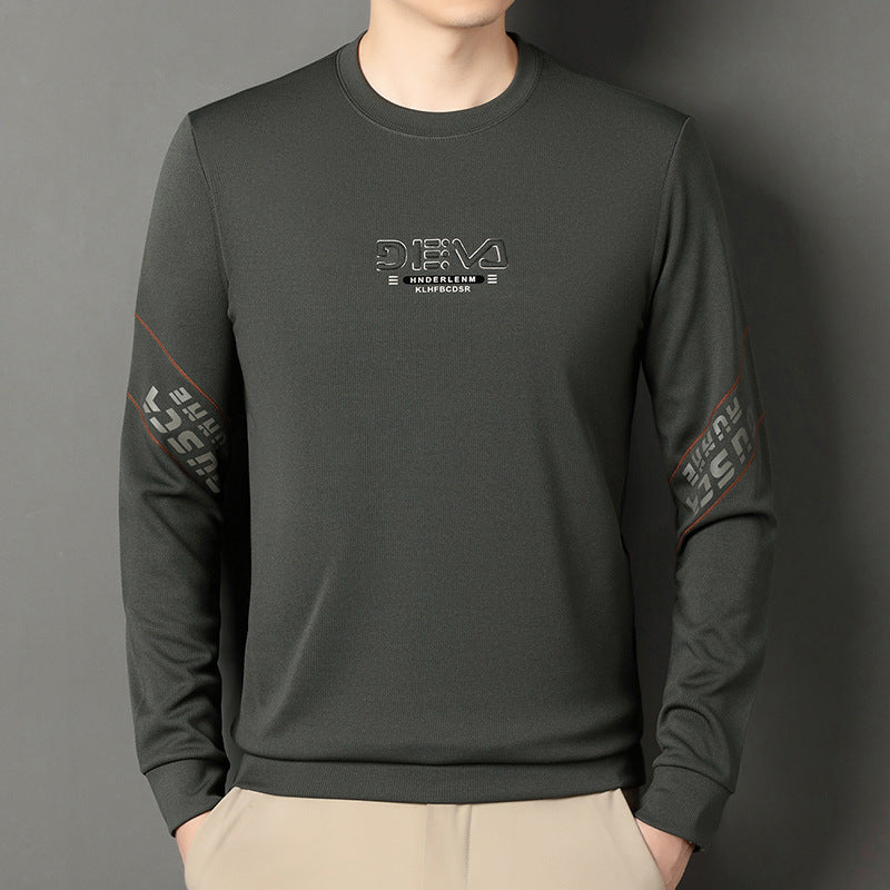 Men's round neck sweater with sporty lettering Lisslune