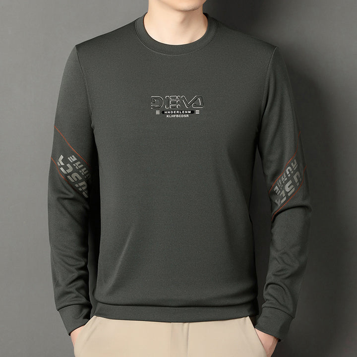 Men's round neck sweater with sporty lettering Lisslune