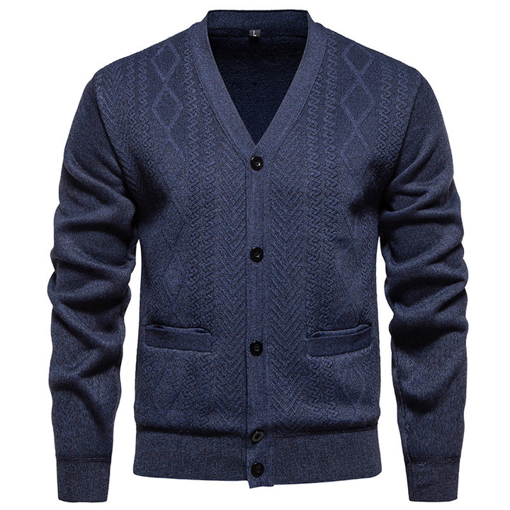 Men's fashionable cardigan with textured pattern Lisslune
