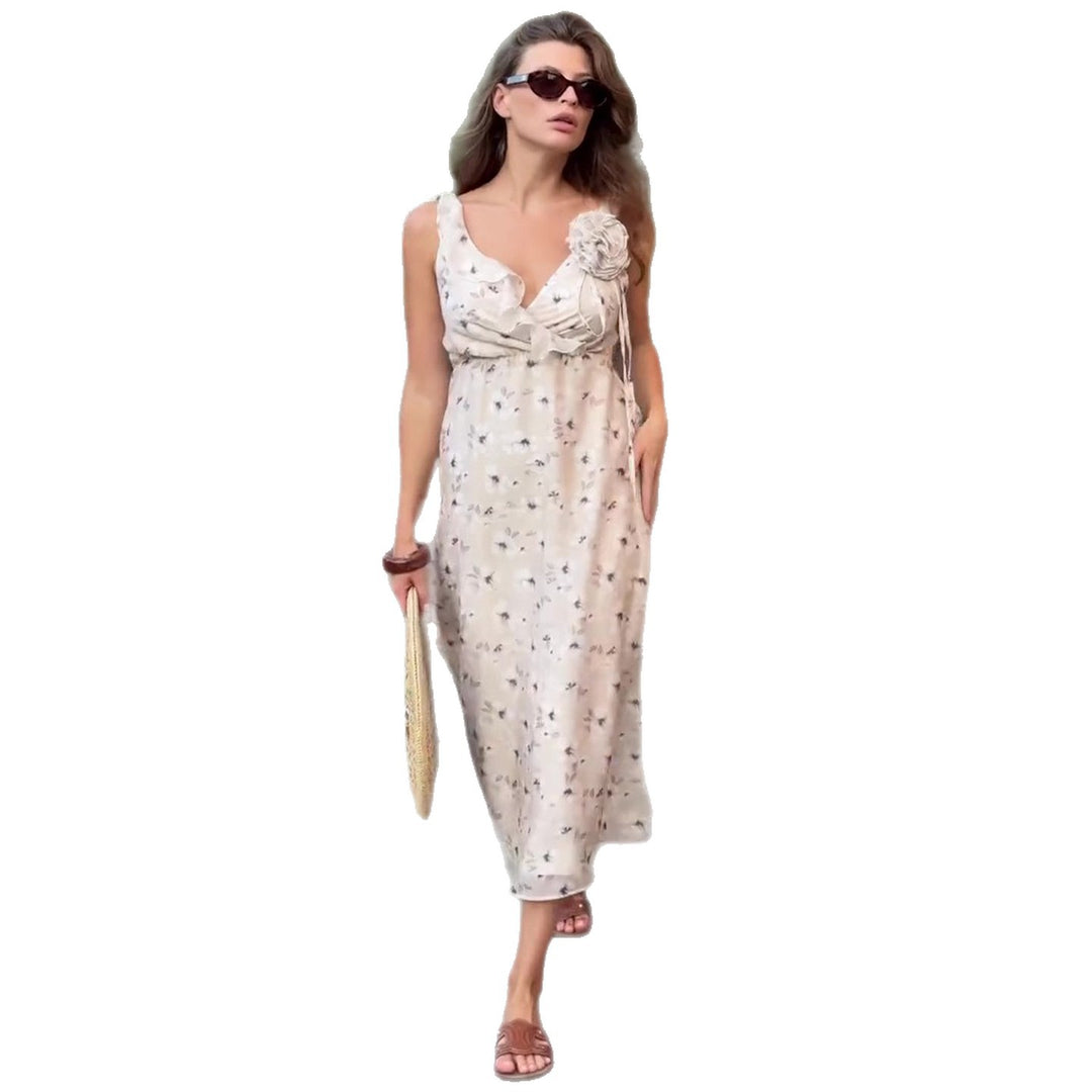Women's Summer Maxi Dress with Floral Pattern Lisslune