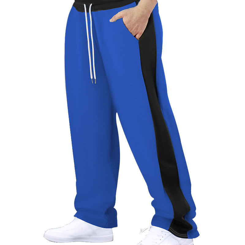 Men's Comfortable Sporty Jogging Pants with Elastic Waistband and Contrasting Side Inserts Lisslune
