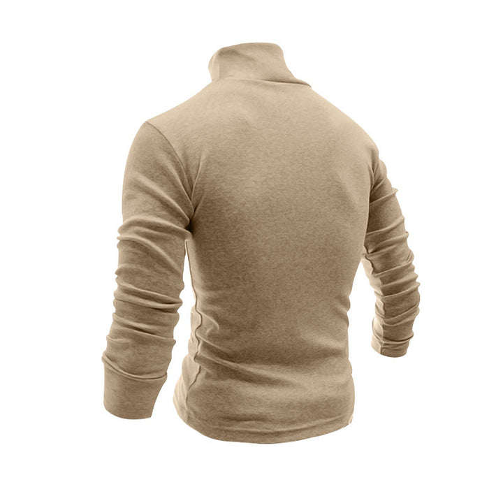 Men's elegant turtleneck sweater with structured surface and high-quality cotton blend Lisslune