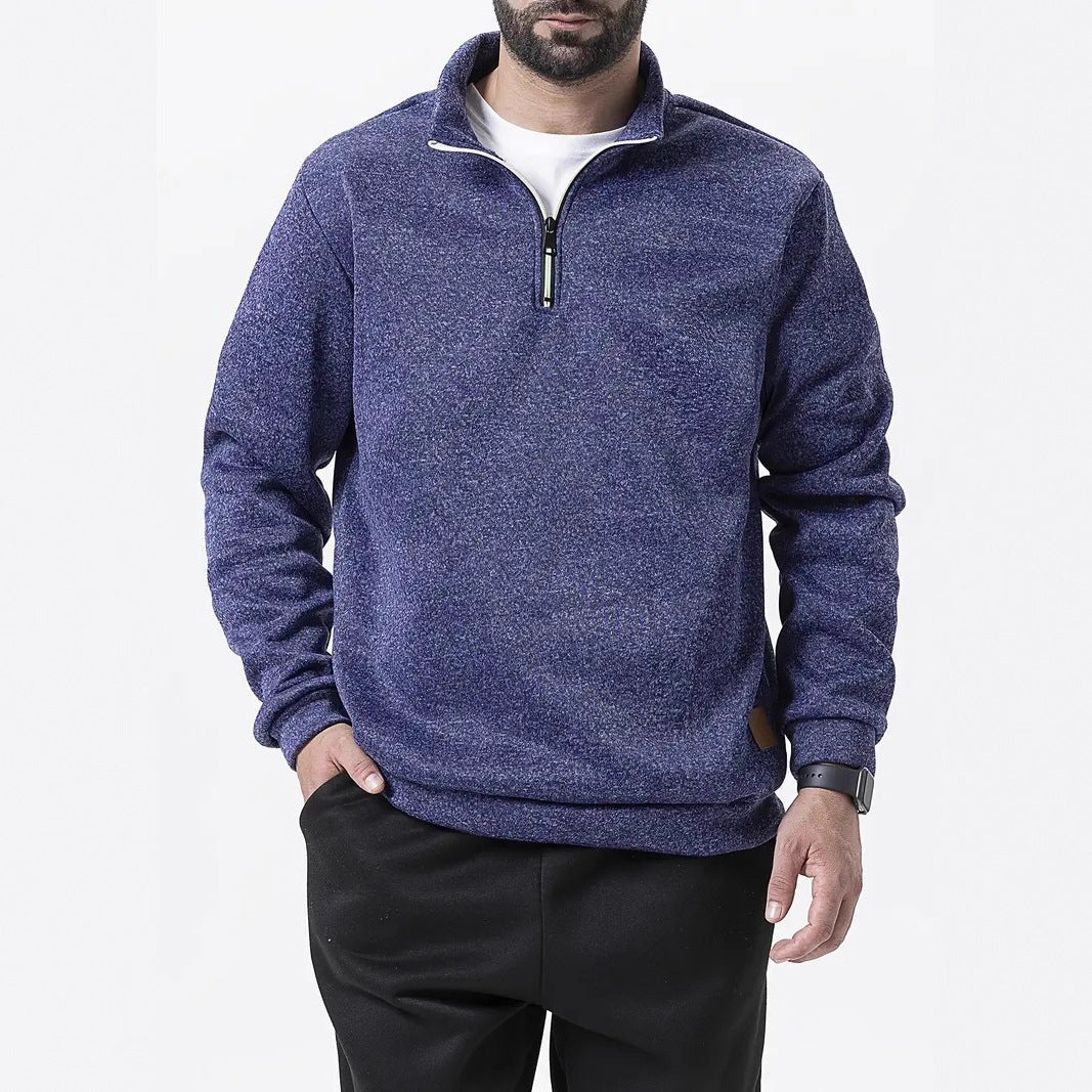 Men's fleece pullover with half zipper Lisslune