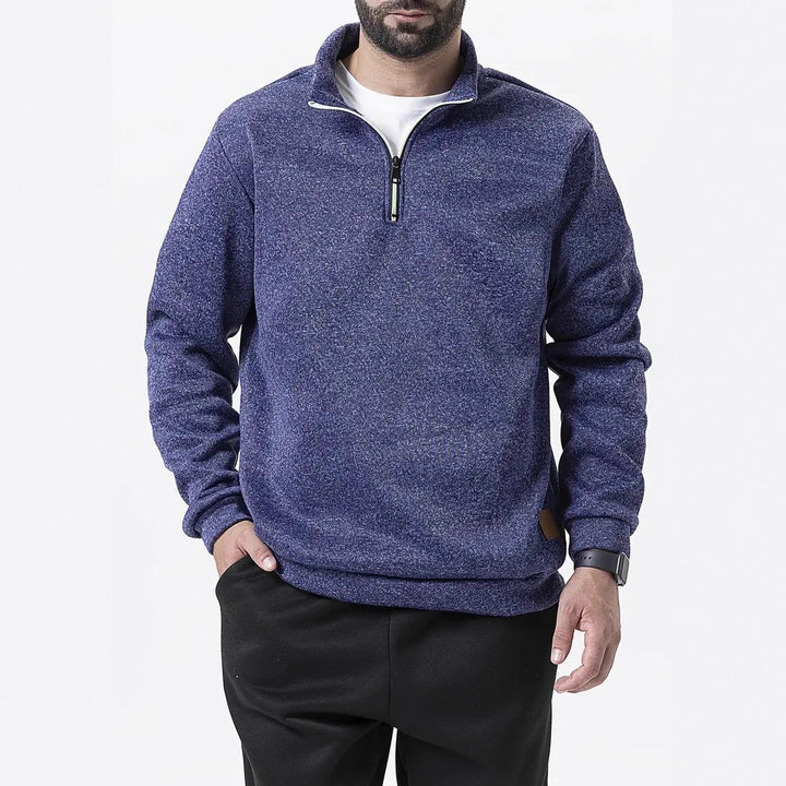Men's fleece pullover with half zipper Lisslune