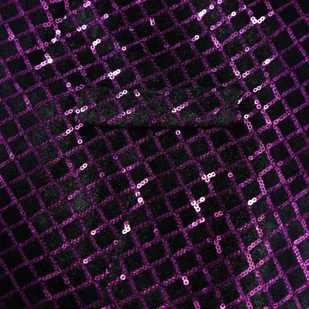 Men's Shimmering Sequin Blazer with Modern Design Lisslune