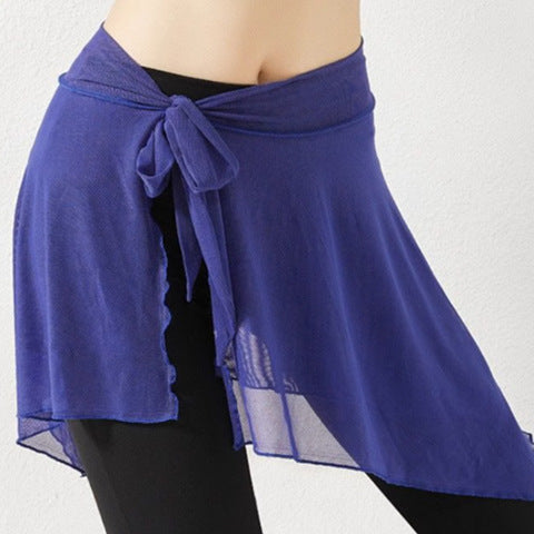 Women's casual wrap skirt with asymmetrical hem and belt Lisslune