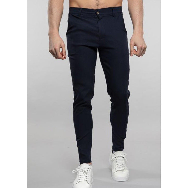Men's stylish slim-fit suit trousers with modern details Lisslune