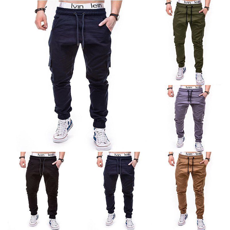 Men's cargo jogging pants with elastic waistband and practical side pockets Lisslune