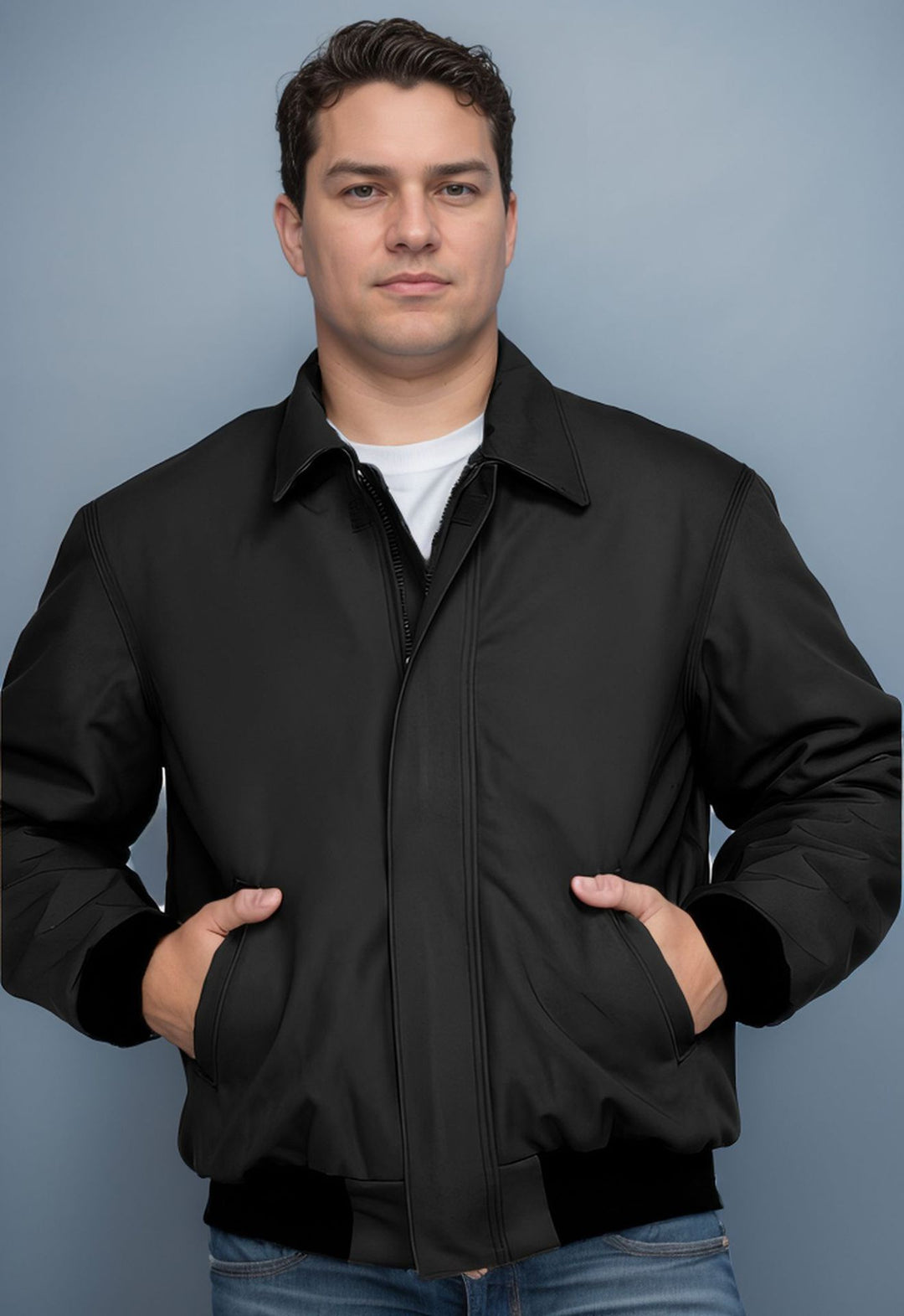 Men's stylish bomber jacket with practical pockets and elastic waistband Lisslune