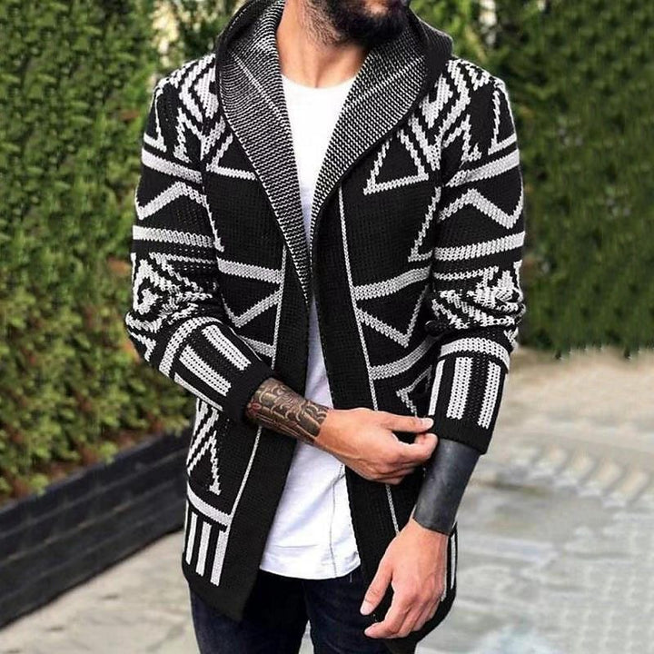 Men's cardigan with creative pattern and open front Lisslune