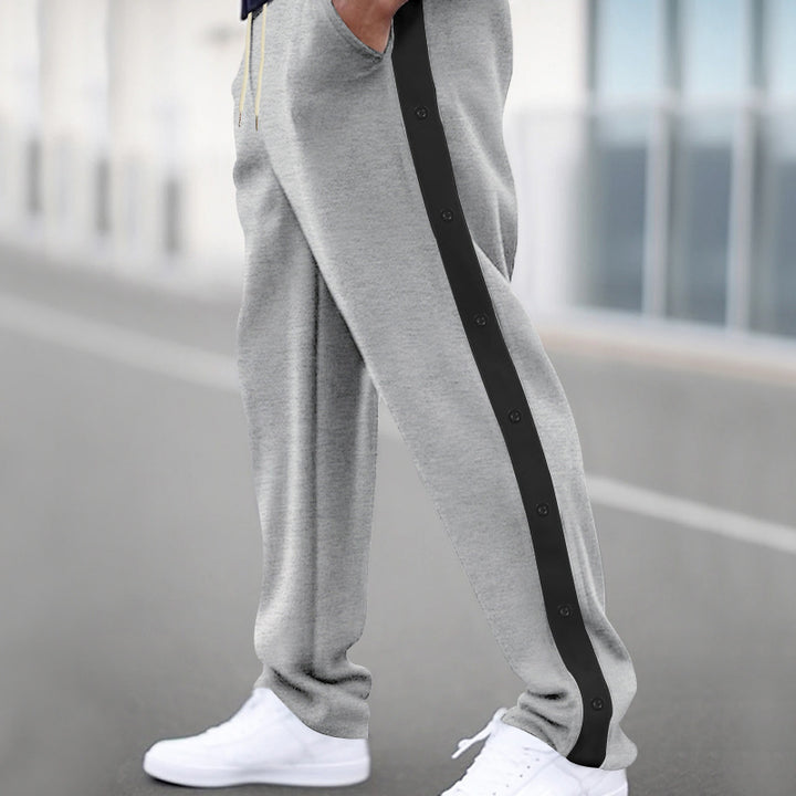 Men's sporty jogging pants with snap button details Lisslune