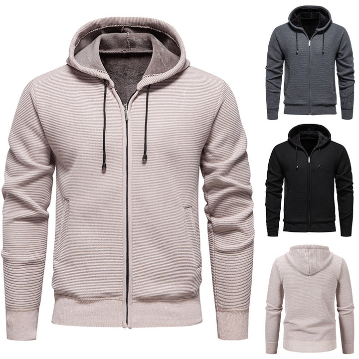 Men's modern hooded jacket with textured design and practical pockets Lisslune