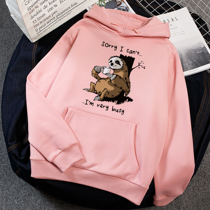 Ladies hoodie with cute animal motif and playful slogan Lisslune