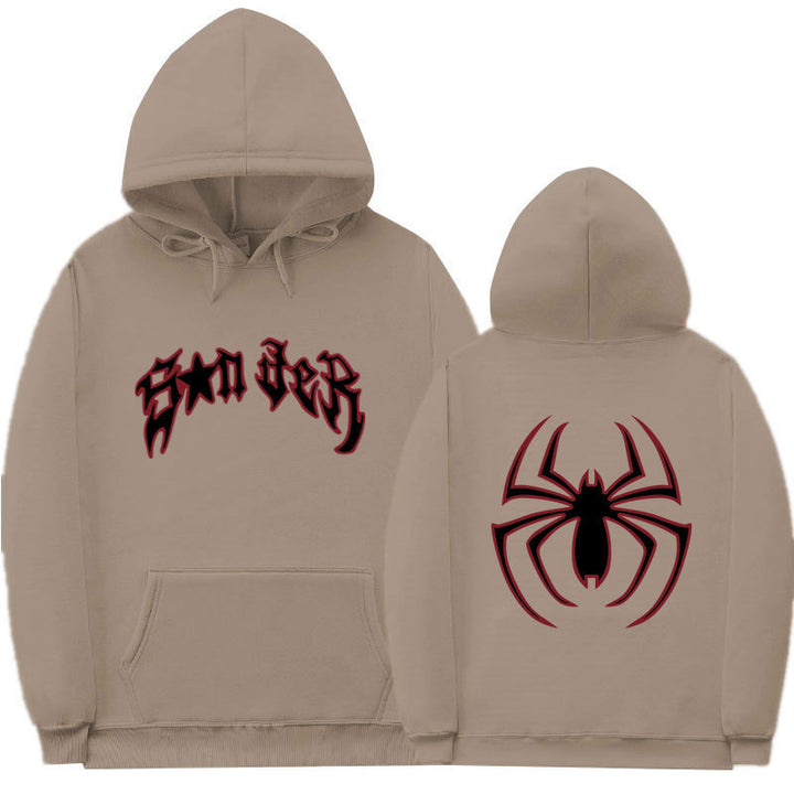 Women's hoodie with striking spider motif and coarse lettering Lisslune