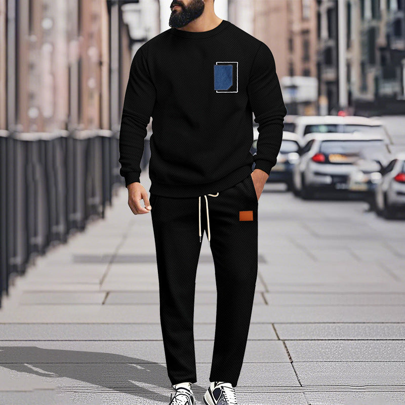 Men's Comfortable Leisure Suit with Fashionable Design and Practical Pockets Lisslune