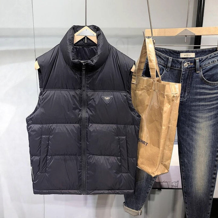 Men's Quilted Functional Vest with High Collar and Warming Filling Lisslune