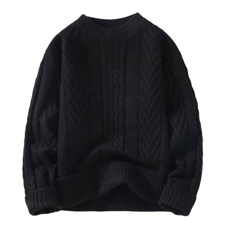 Men's chunky knit sweater with cable pattern and casual cut Lisslune