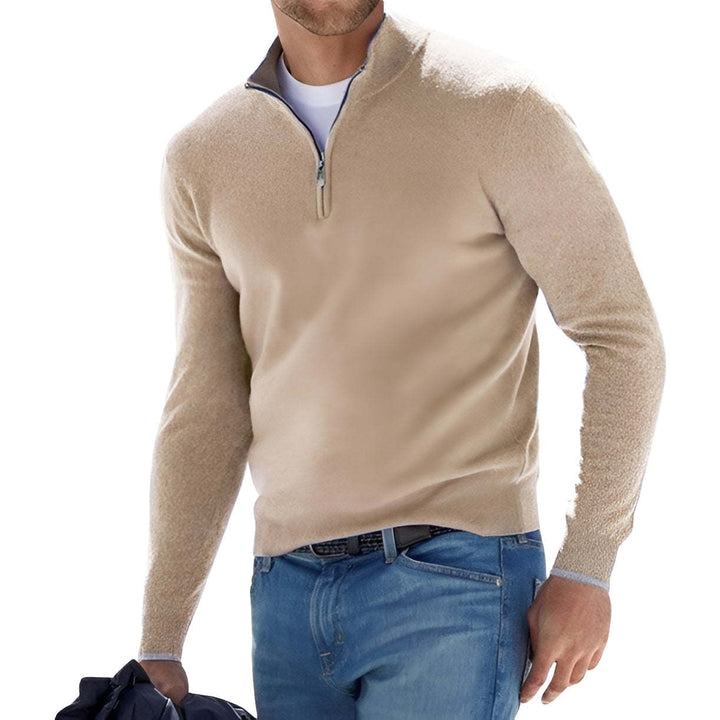 Men's pullover with stand-up collar and zipper Lisslune