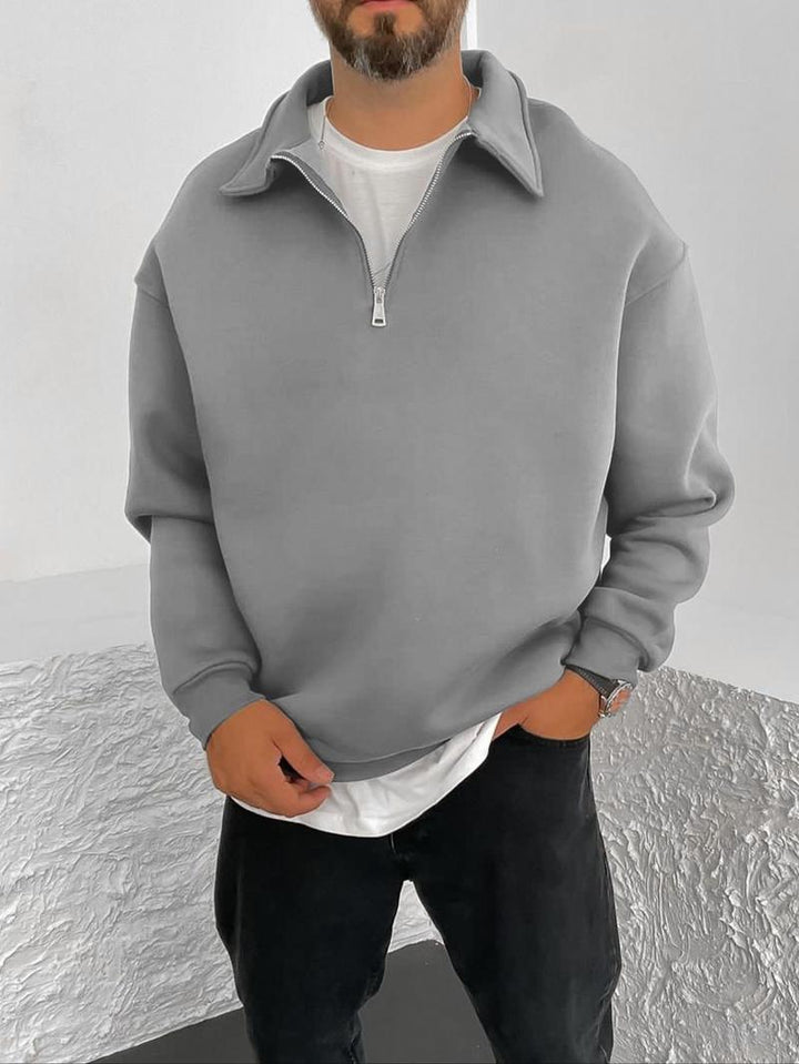 Men's casual pullover with stand-up collar and zipper Lisslune