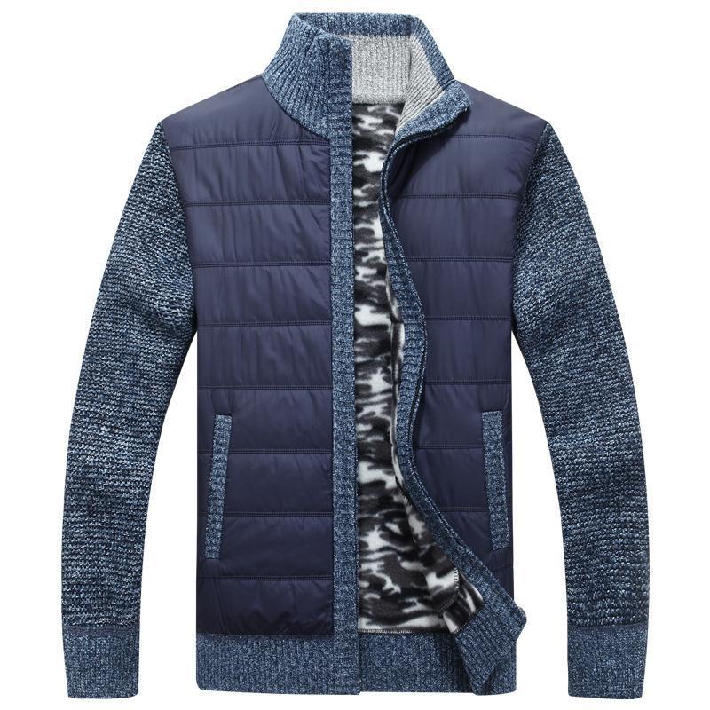 Men's modern quilted jacket with knitted sleeves Lisslune