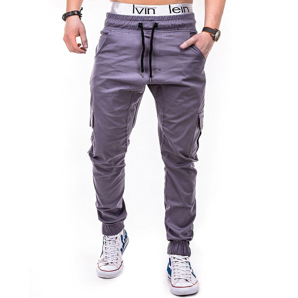 Men's cargo jogging pants with elastic waistband and practical side pockets Lisslune