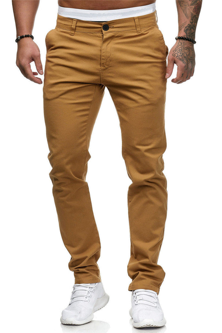 Men's Tailored Slim-Fit Chino Pants Lisslune