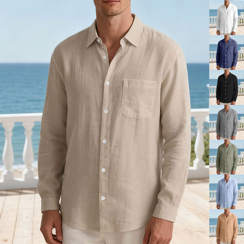 Men's Long Sleeve Shirt made of Breathable Fabric with Elegant Cut Lisslune