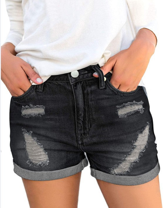 Women’s denim shorts with stylish rip details and casual fit Lisslune