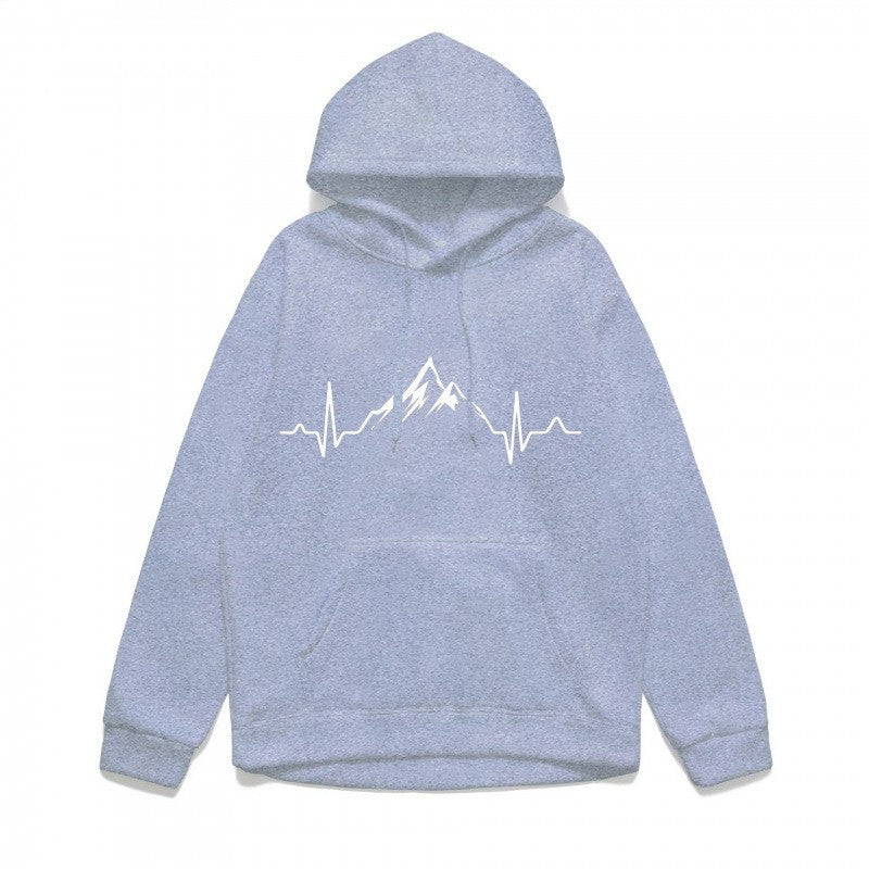 Women's hoodie with stylish mountain motif and high-quality cotton Lisslune