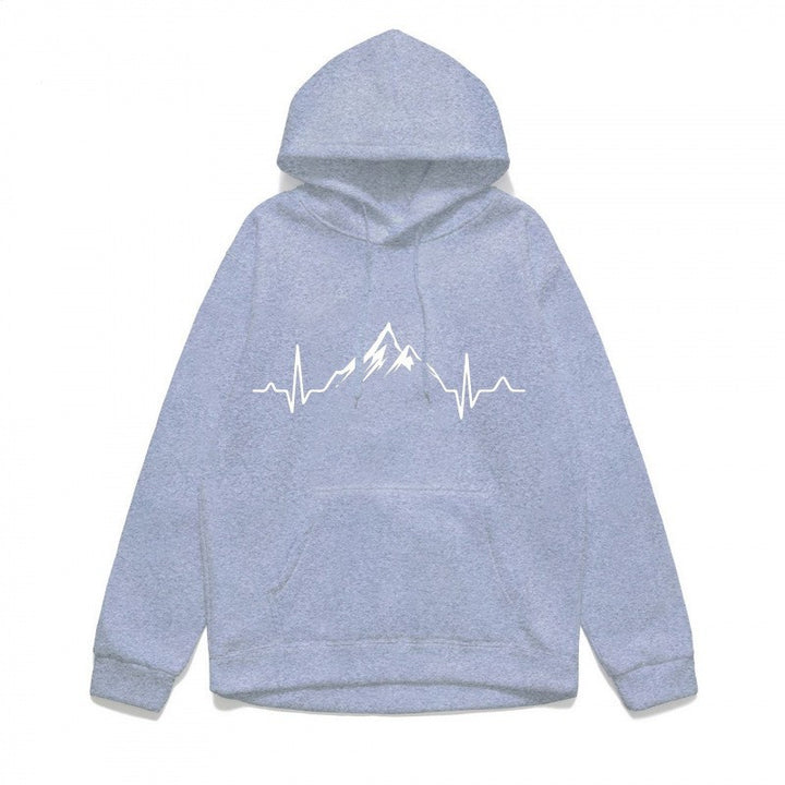 Women's hoodie with stylish mountain motif and high-quality cotton Lisslune