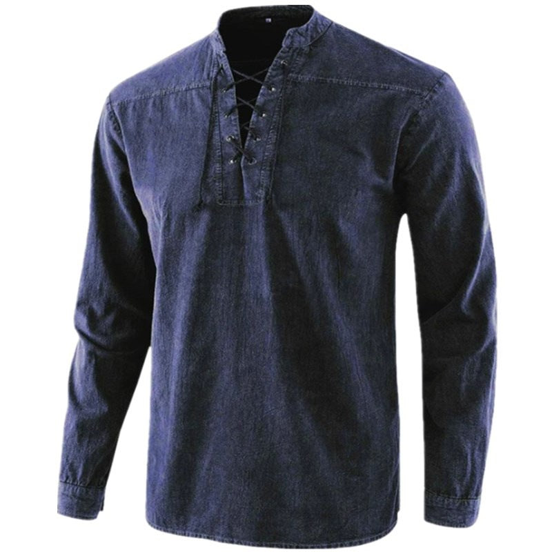 Men's casual shirt with lace closure Lisslune