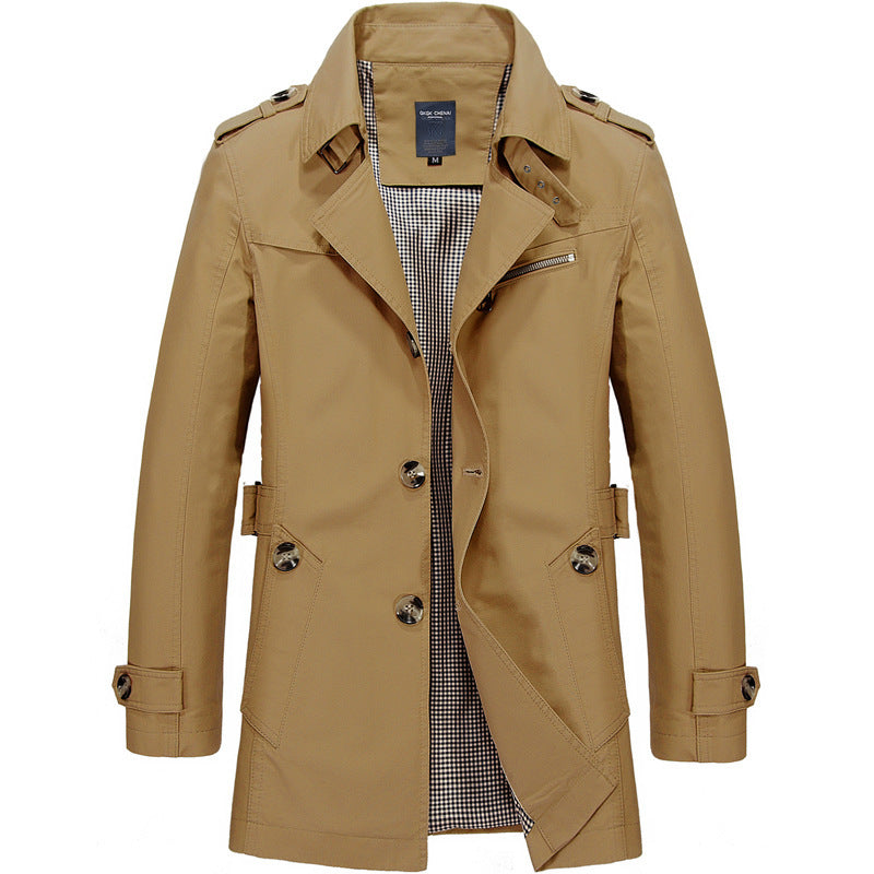 Men's stylish trench coat jacket with practical cut Lisslune