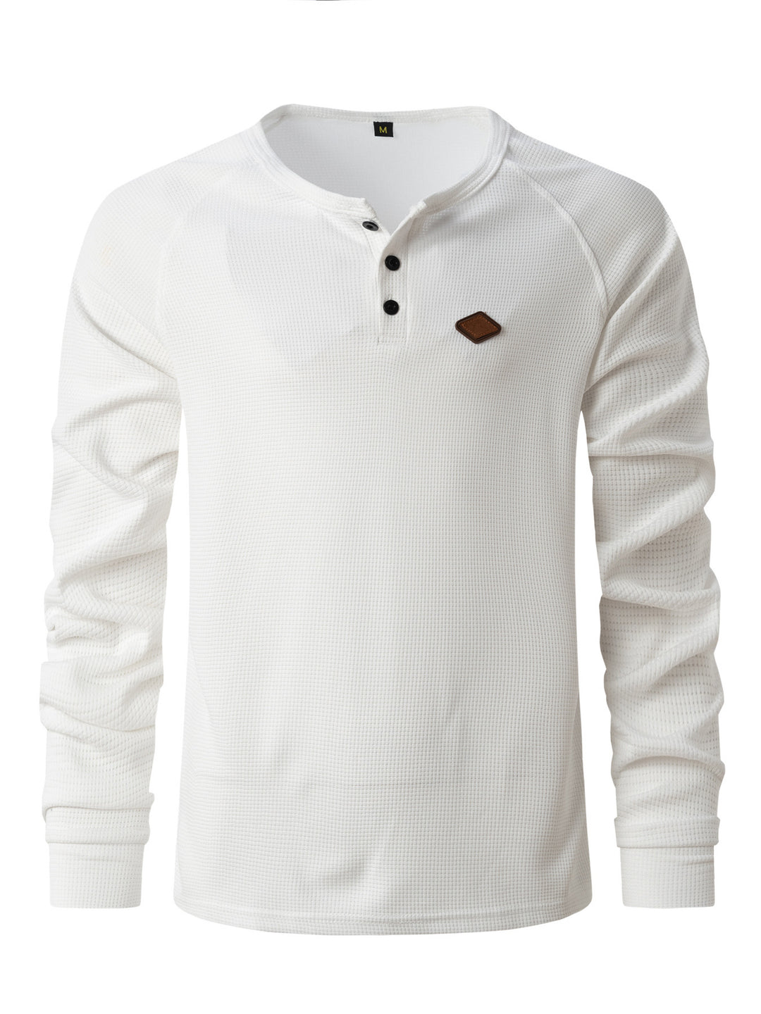 Men's Long Sleeve Henley Shirt with Textured Fabric and Fashionable Button Details Lisslune