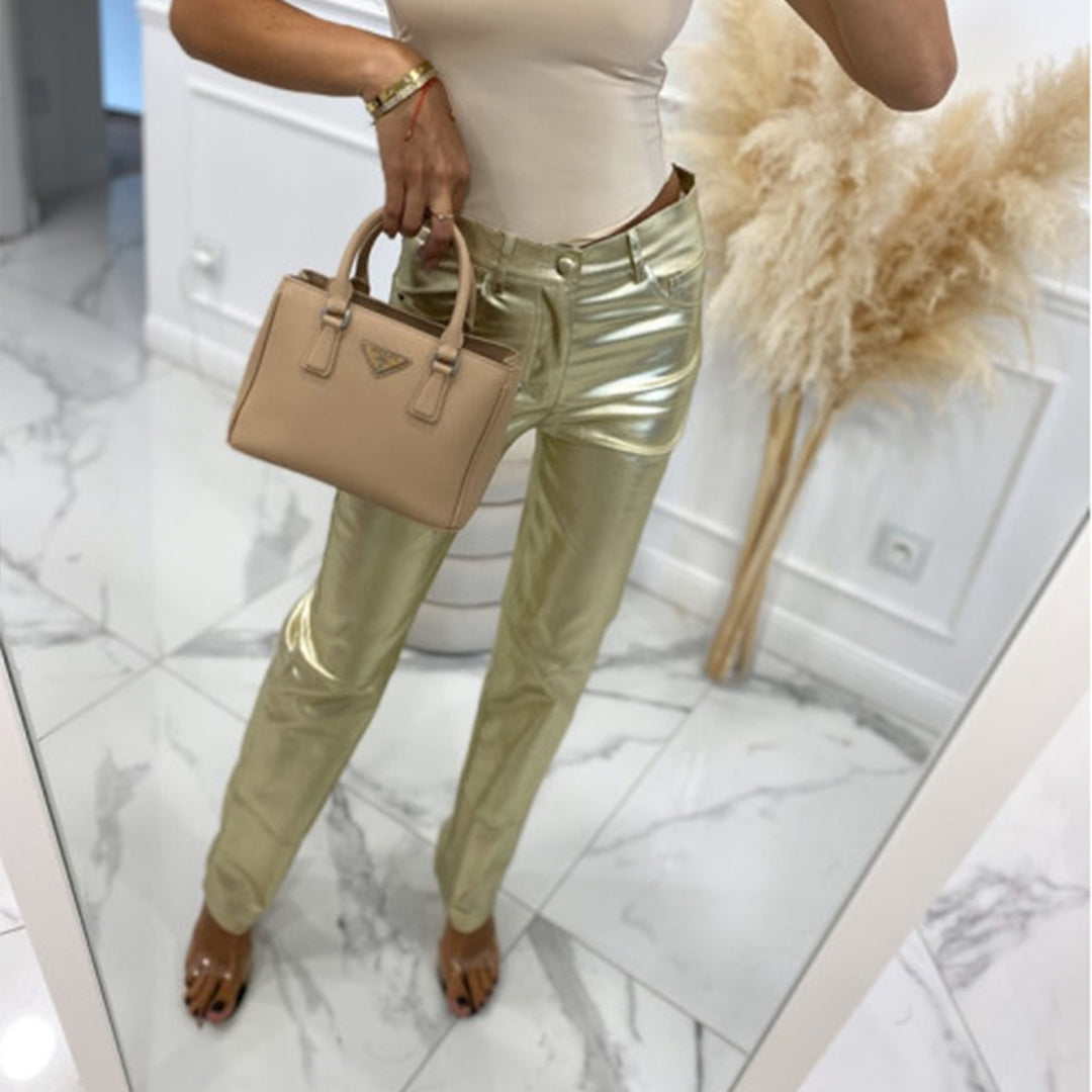 Ladies high-gloss trousers in a stylish cut Lune London