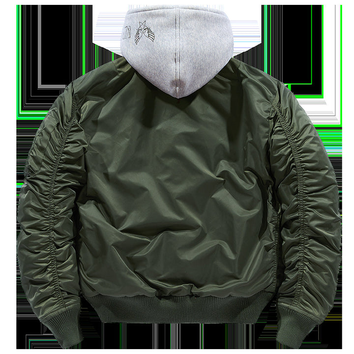 Men's bomber jacket with removable hood and practical pockets Lisslune