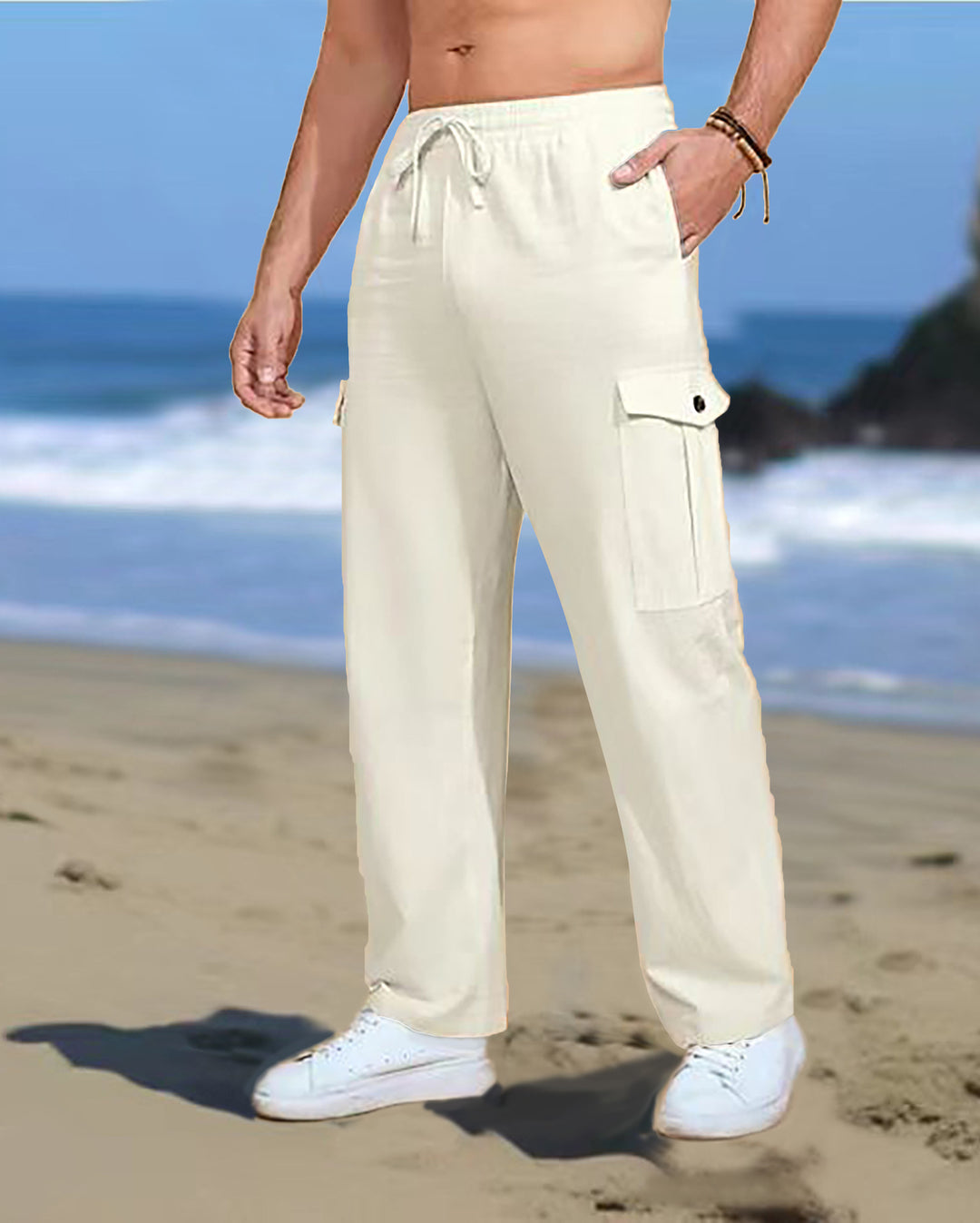 Men's cargo pants with practical pockets and elastic waistband Lisslune