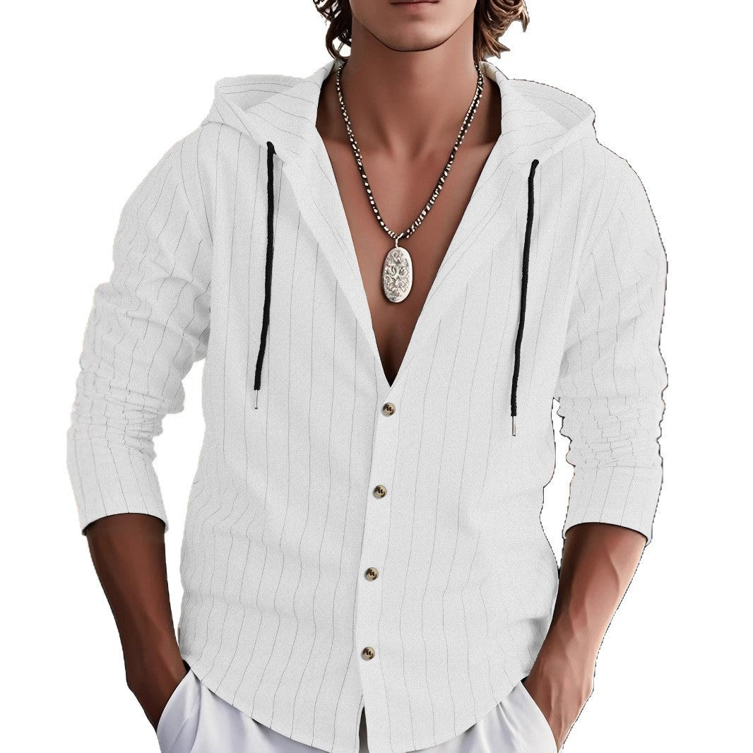 Men's transitional jacket with textured design and hood Lisslune