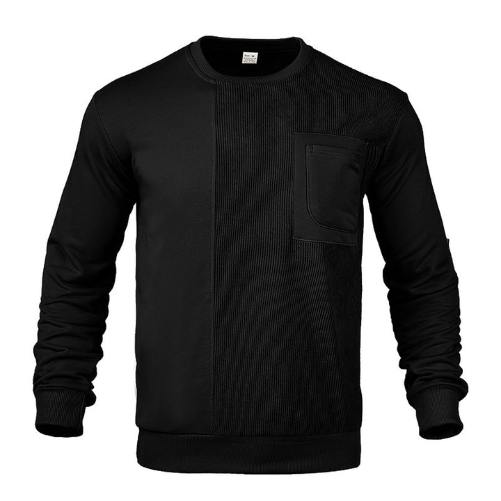 Men's stylish sweatshirt with innovative texture and practical chest pocket Lisslune