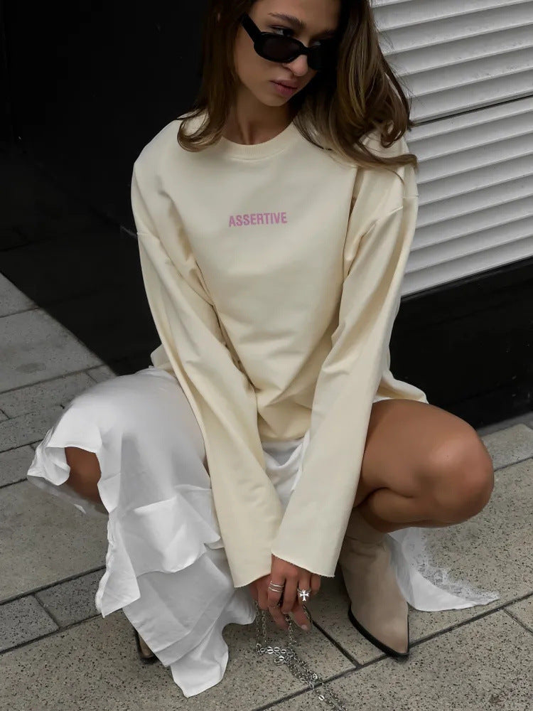 Women Oversized Sweatshirt with Eye-Catching Print Lisslune
