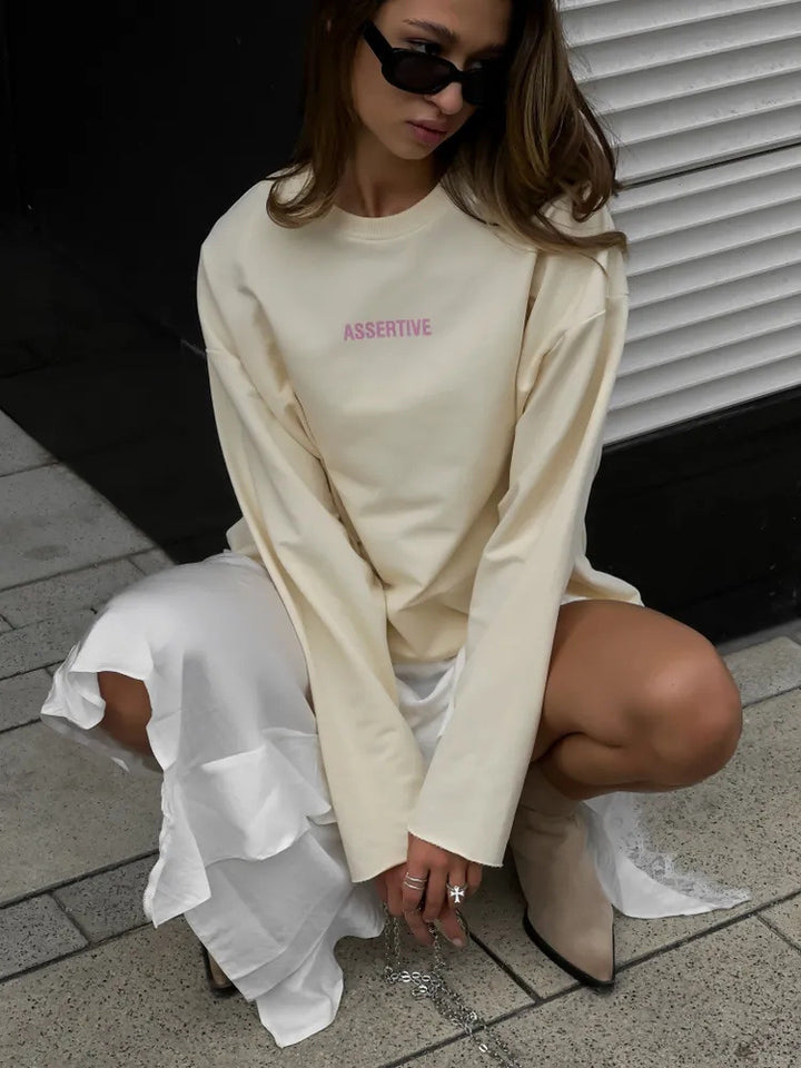 Women Oversized Sweatshirt with Eye-Catching Print Lisslune