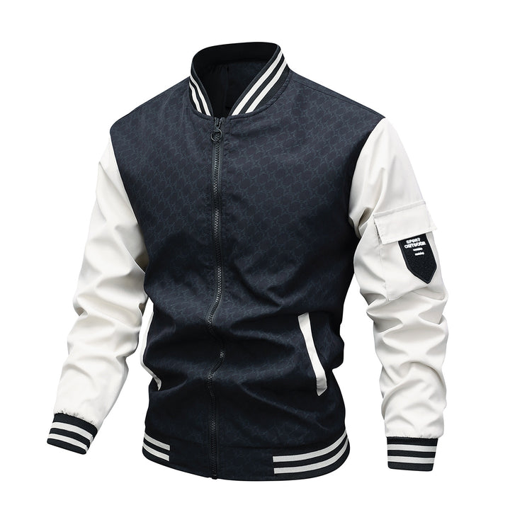 Men's fashionable bomber jacket with reflective accents and practical pockets Lisslune