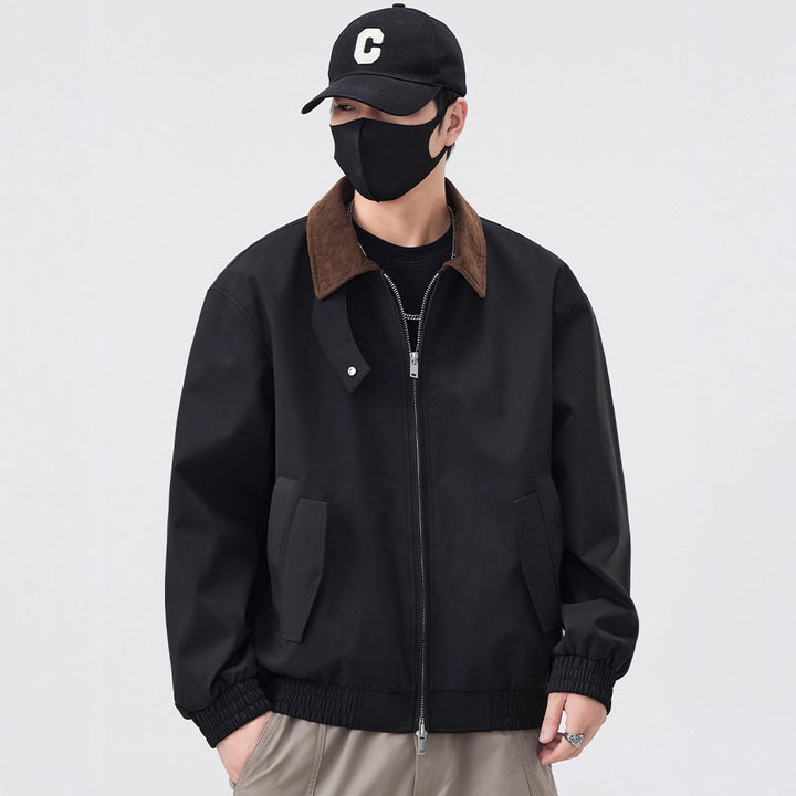 Men's Trendy Leisure Jacket with Contrasting Collar Lisslune