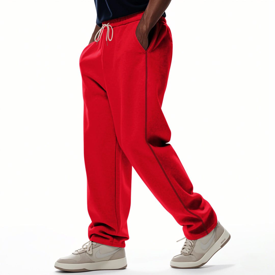 Men's sporty leisure pants with side contrast seams and drawstring Lisslune