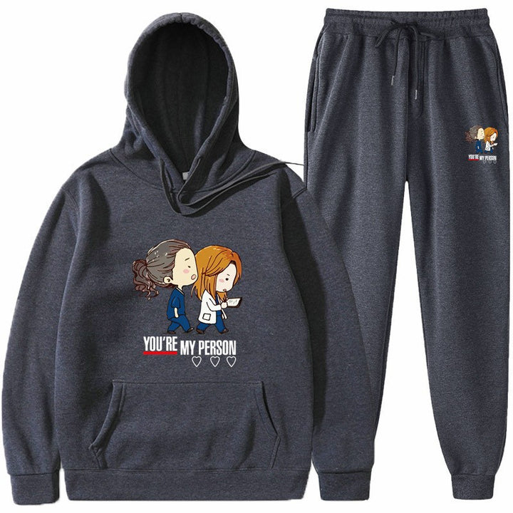 Women's Hoodie and Jogging Pants Set with Original Cartoon Design Lisslune