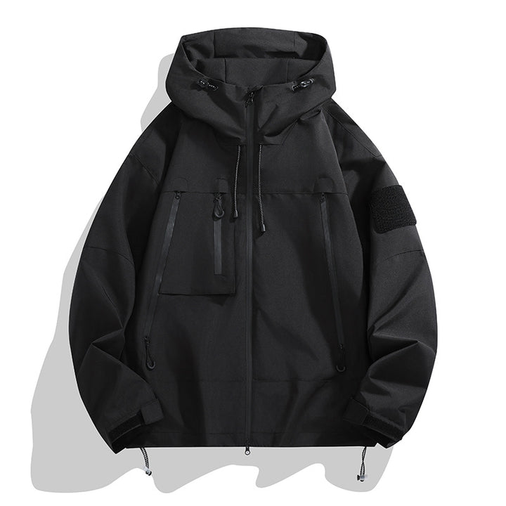 Men's functional outdoor jacket with adjustable hood and multiple pockets Lisslune